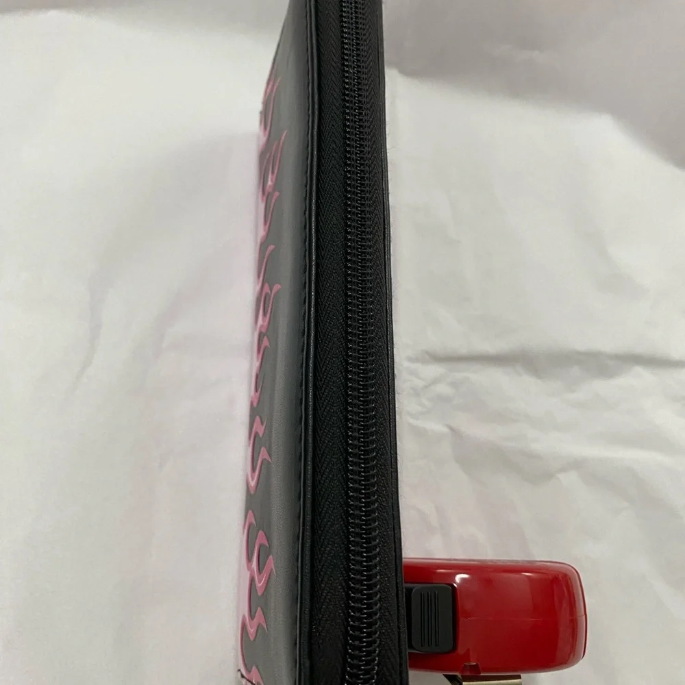 Pink Flames Zip Clutch Women’s Wallet - Picture 11 of 13